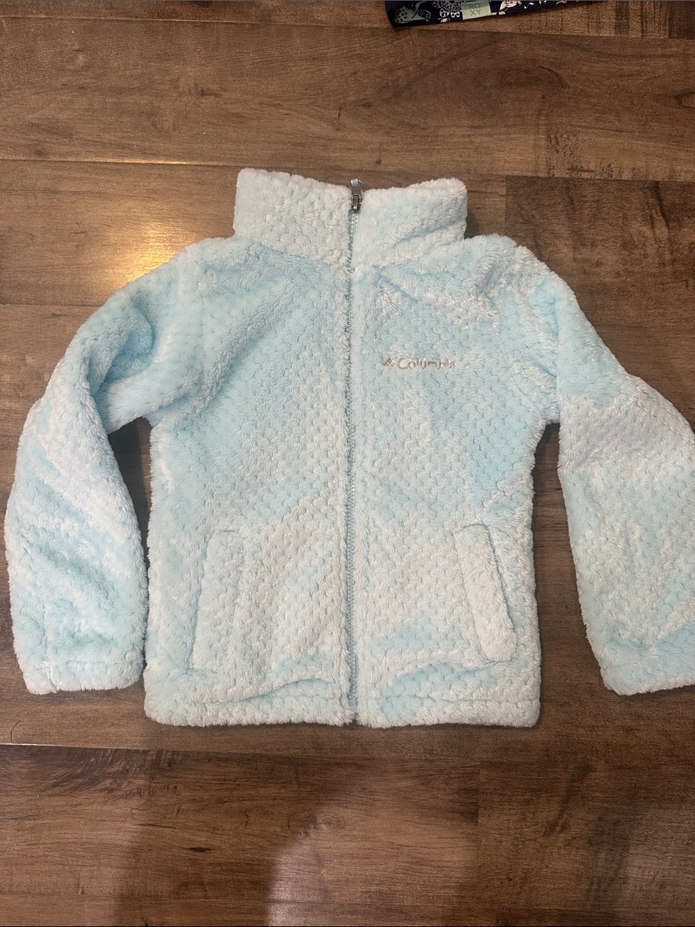 Columbia Kids Light Blue Sherpa Zip Jacket size 6x